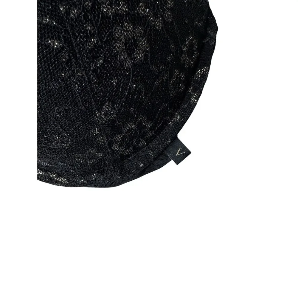 Victoria’s Secret Push Up Bra 36DD Black Lace Racerback Mesh Back